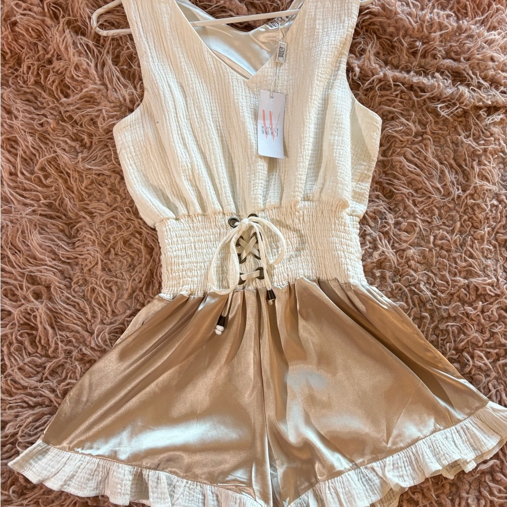 House of Wallace Chanta Romper champagne